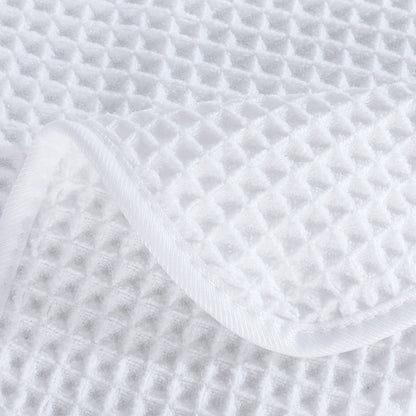 POLYTE Microfibre Quick Dry Lint Free Bath Sheet, 89 x 178 cm, Set of 2 (White, Waffle Weave)