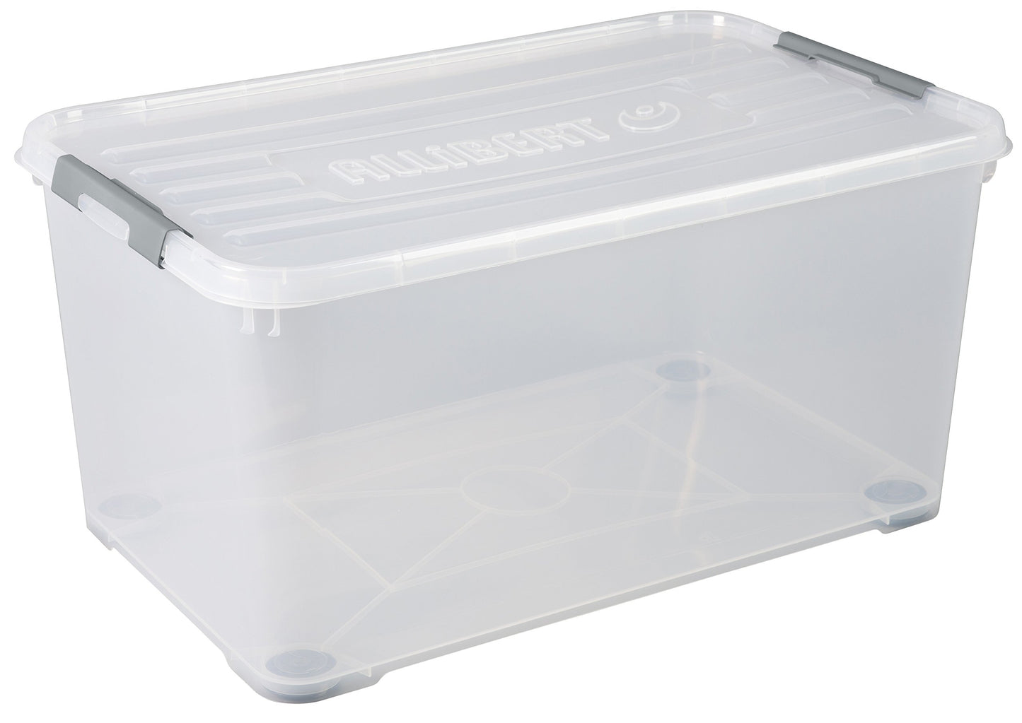ALLIBERT Handy Box 225548 Plus Clip On Lid and Wheels Transparent Plastic 80 x 50 x 39 cm 115 l