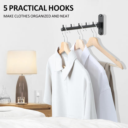 Mooche Clothes Rail Wall Mounted Black, Swivel Rail, 27CM