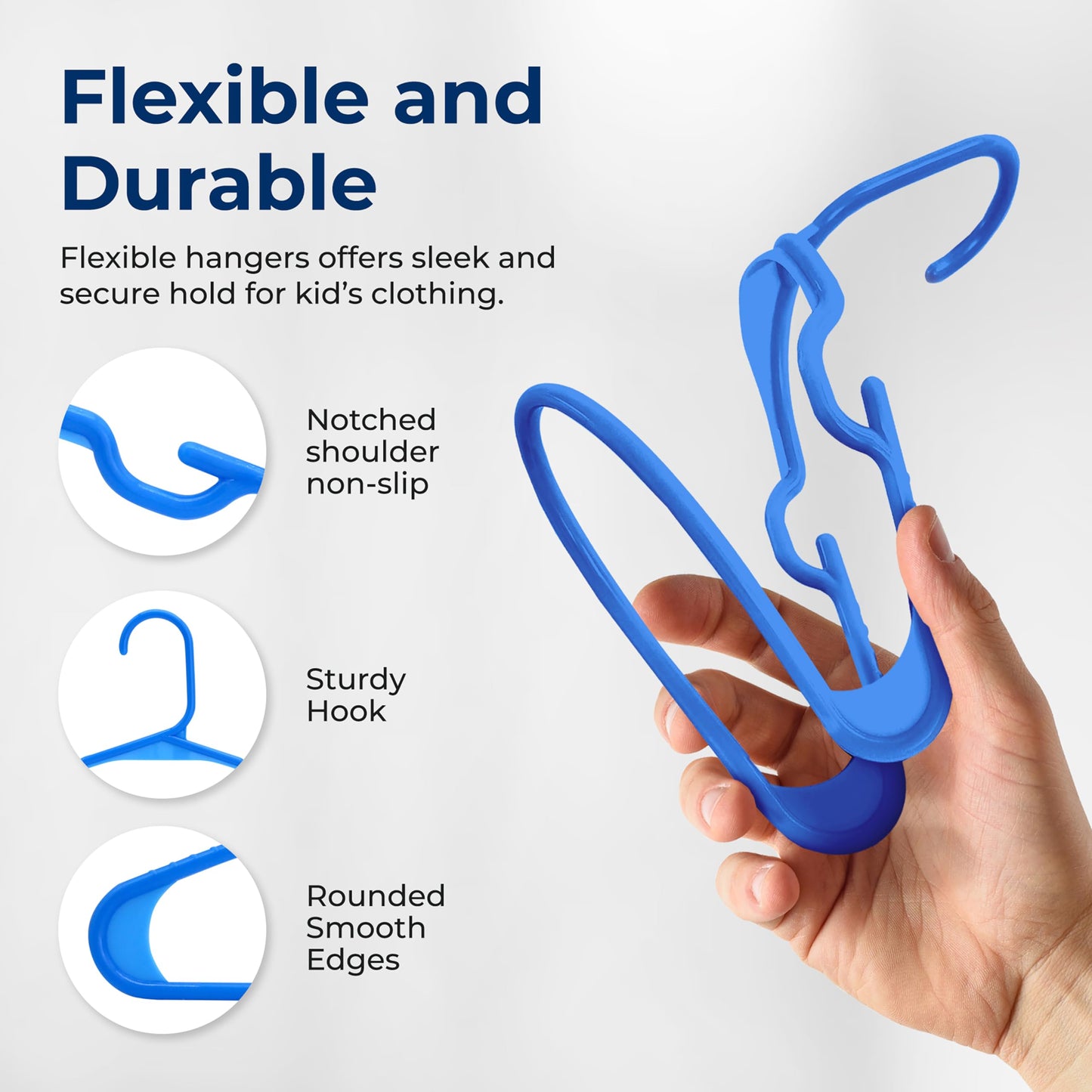 SereneLife 20 Pack Plastic Kids Hangers, Non-Slip for Closet, Space-Saving Thin Design for Infant and Newborn Clothing