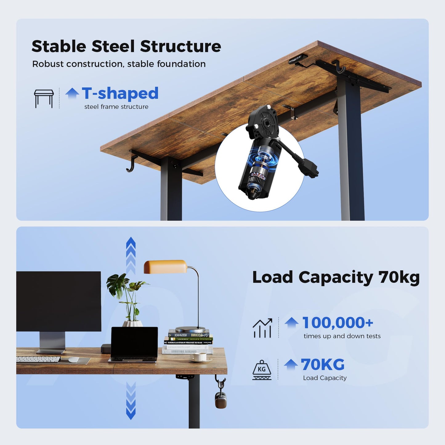 Agilestic Electric Standing Desk, 2 Memory Buttons, 120x60cm
