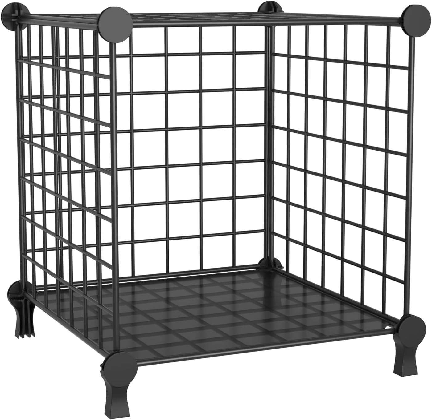 ATTDETJL Cube Storage Unit, Metal Shelving Unit with DIY Bookshelf, Black