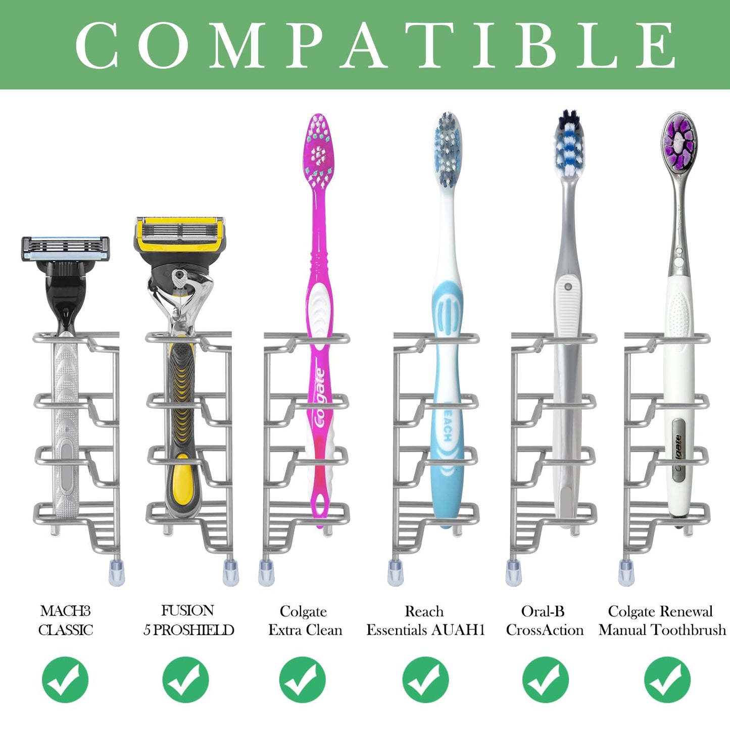Linkidea Corner Wall Mount Toothbrush Holder for Bathroom, Stainless Steel Triangle Shelf for Tile Walls