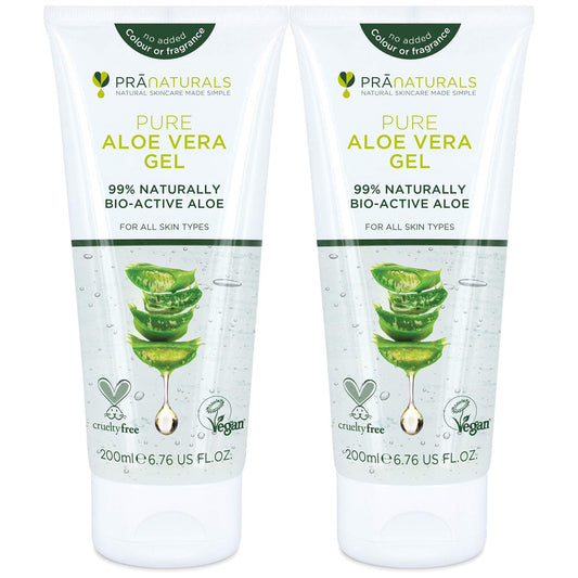 PraNaturals Pure Aloe Vera Gel 200ml ? Soothing & Hydrating, Rich in vitamins, for bug bites and minor burns, For all skin types, Cruelty-free & Vegan