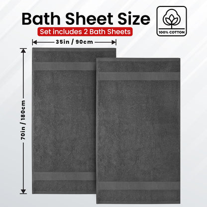 Infinitee Xclusives Bath Sheets Extra Large - 2 Pack, 600 GSM - 90 x 180 cm