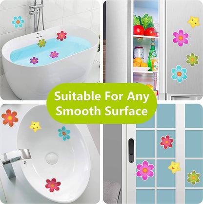 Tiiyee 13 Pcs Non Slip Bathtub Stickers, Bath Self Adhesive Treads Bathroom Water Resistance Tub Decals Adorable Anti Slip Safety Stickers Strong