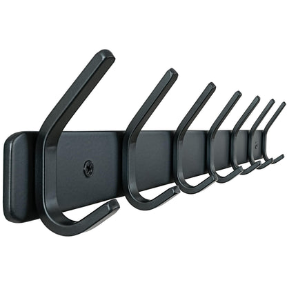 HONSKY Coat Rack Wall Mounted, Towel Rack,Metal Wall Coat Hanger with 7 Double Hooks 14 Hooks, for Hanging Coat, Hat, Bag, Umbrella