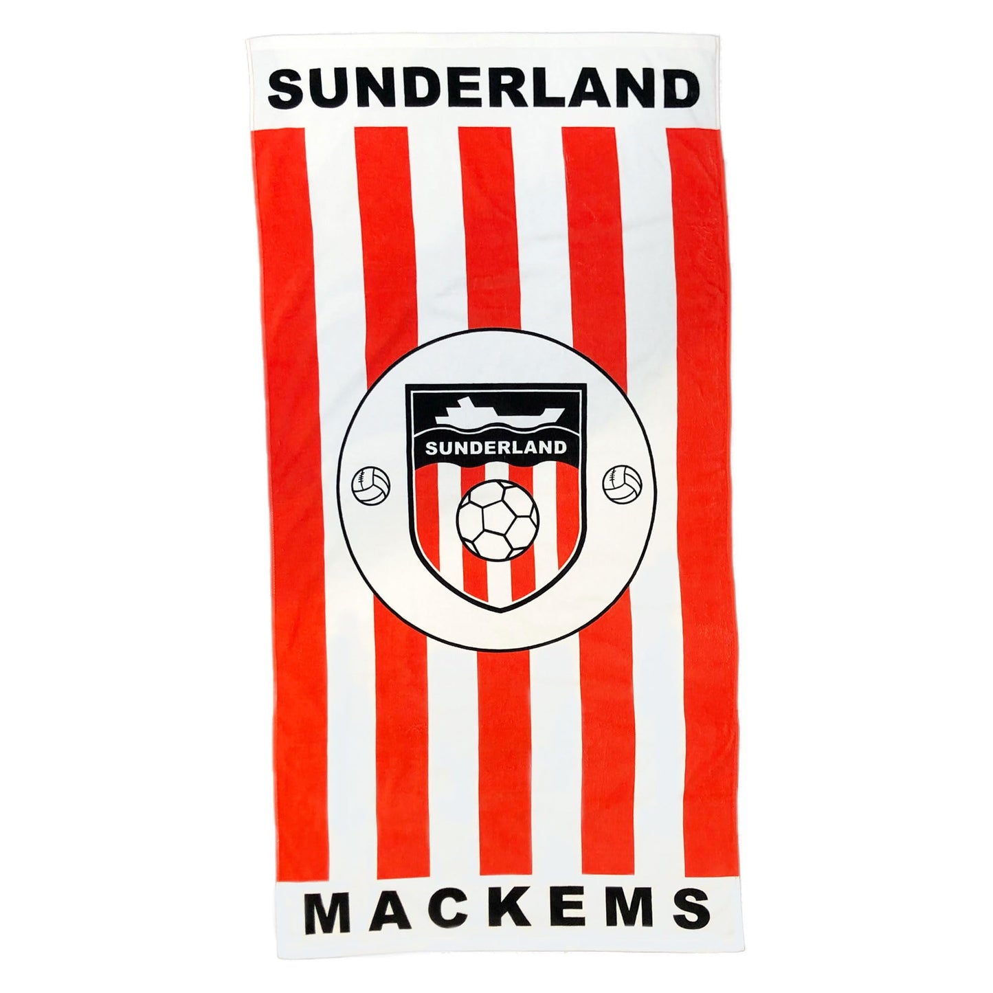 Beyond Happy Sunderland Giant Beach & Bath Towel, 100% Cotton & 150cm X 75cm, Black Cats Holiday Beach Towel, Big Bath Towel for Mackems Sports Fans