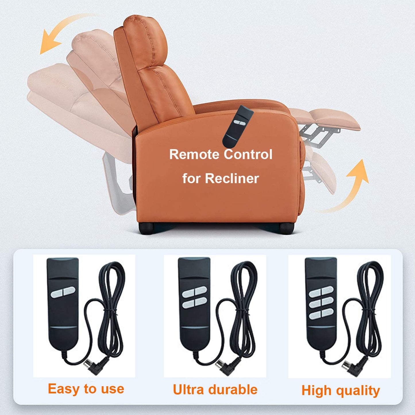 Huachuang ‎Recliner Hand Control,Controller,recliner remote control,for recliner, armchair or lift,with slingshot line,2 buttons,5 pin,1 motor