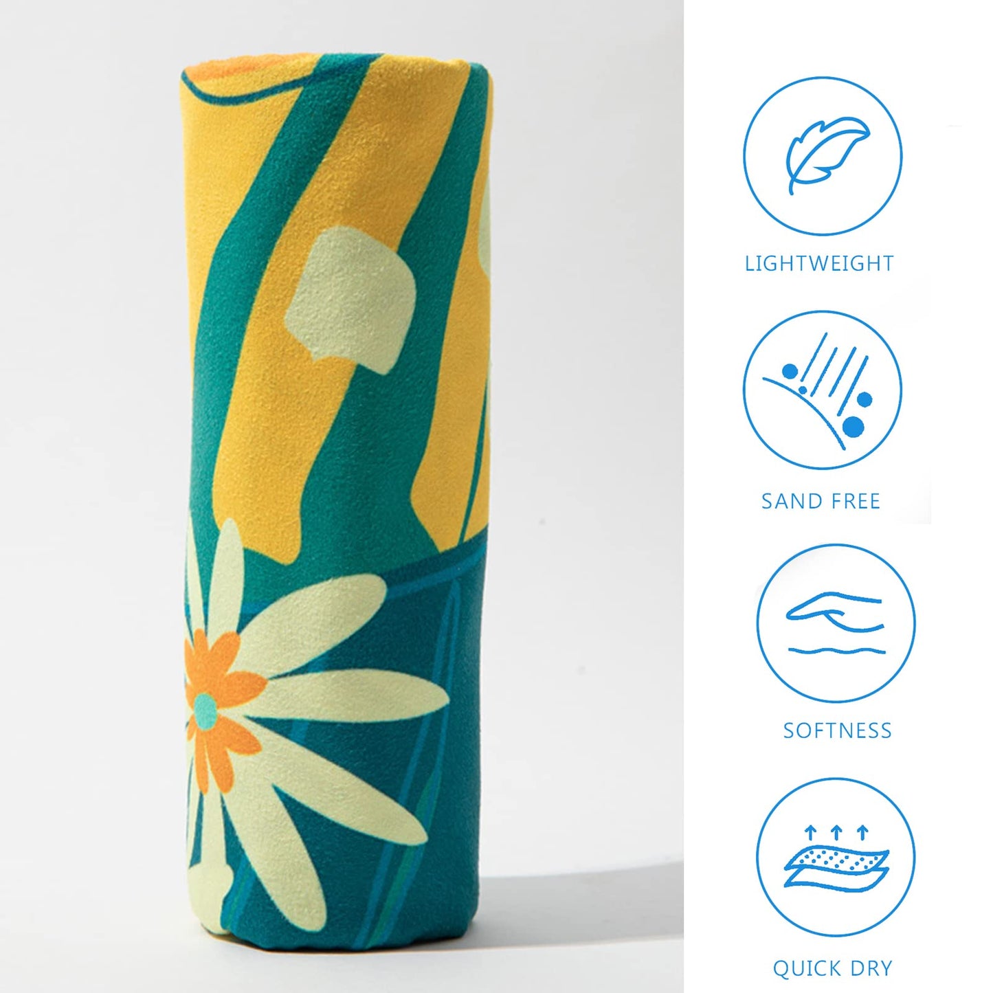 SEDEX Microfibre Beach Towel, 31.5"*63" Large Bath Towel for Adults Sand Free Lightweight Beach Towel Surf Camping Quick Dry Jumbo Beach Towels Swim