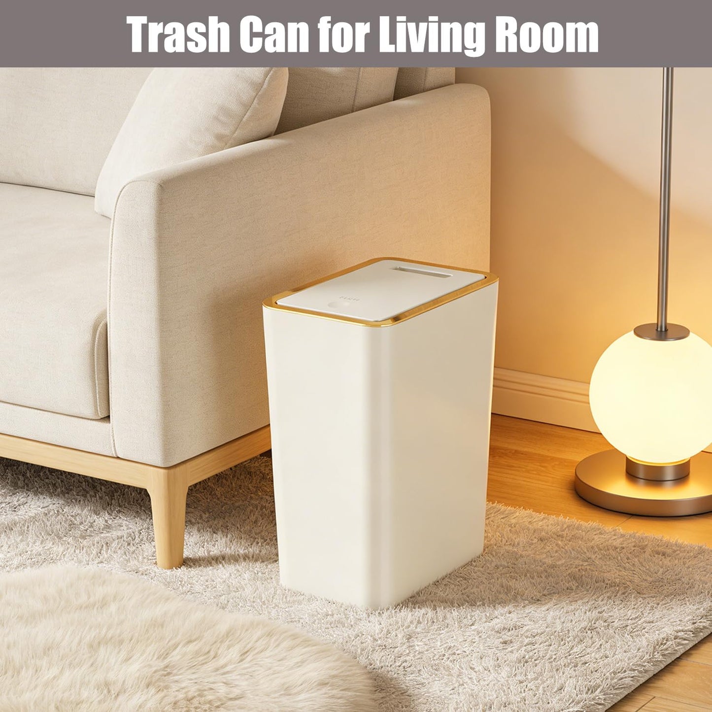 Stowetry 2 Pack 9L Bedroom Bin,Plastic Bathroom Bin with Lid