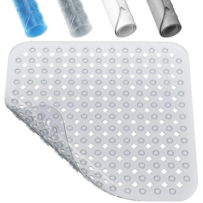 XIYUNTE Square Shower Mat Non Slip Anti Mould - 53 x 53cm Bath Mat Non Slip Shower Mats for Inside Shower
