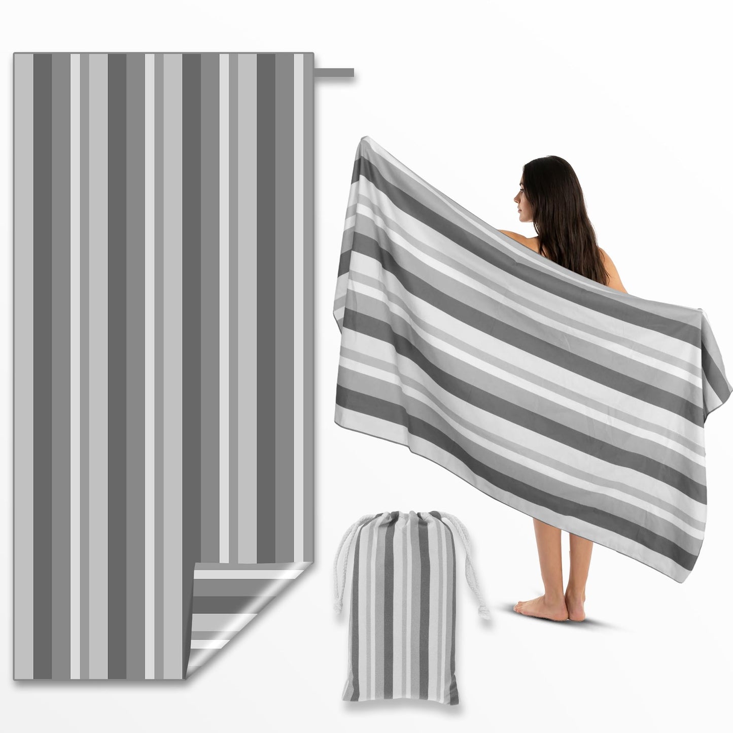 Anavasi Microfibre Beach Towels for Adults, 1 Pack 180 x 90cm 100% Recycled