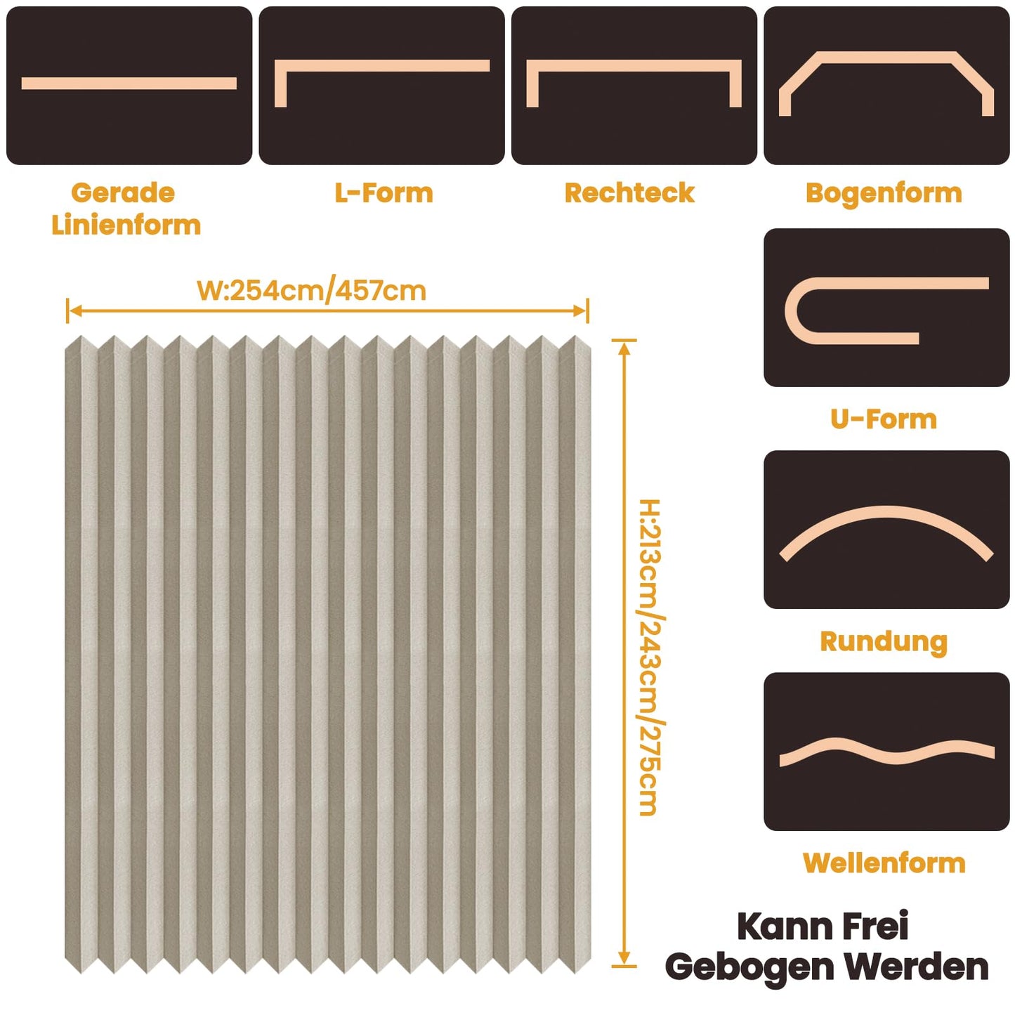 JILRON Divider Curtain, Room Divider, Ceiling Panel Mounted - 100% Full Protection, Clean Look for Room Separation in Bedroom, Storage Room