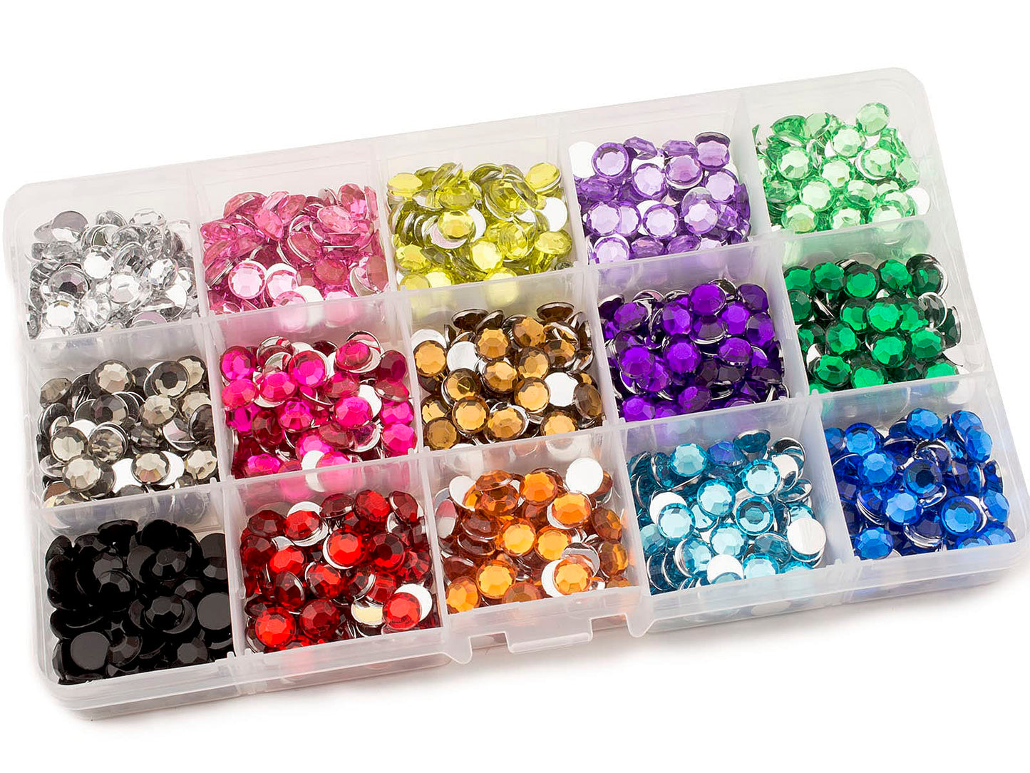 Summer-Ray 7mm Assorted Colour Rhinestones In Storage Box Value Pack (N703)