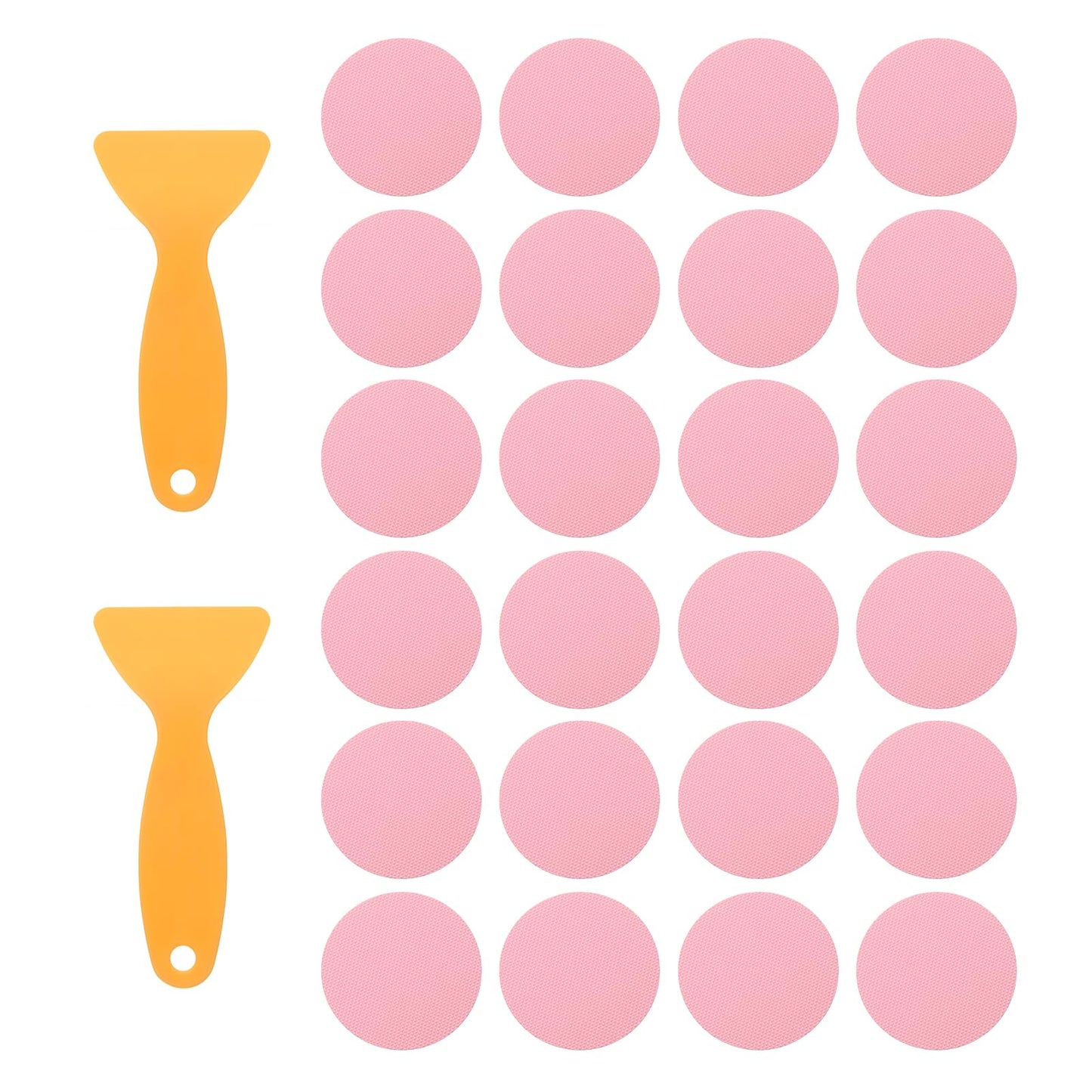 sourcing map 24pcs Non-Slip Bathtub Stickers,PEVA Anti-Slip Shower Stickers Showers Treads Round Appliques with 2 Pcs Scraper for Bath Tub Shower