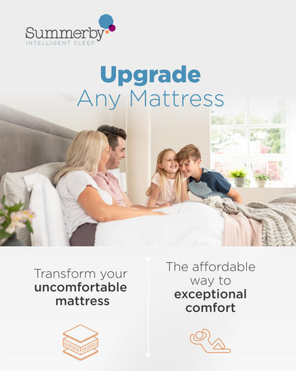 Summerby Sleep Double Memory Foam Mattress Topper (135 x 190cm), Double Mattress Topper With Anti-Slip Base, Comfy & Affordable Memory Foam Topper