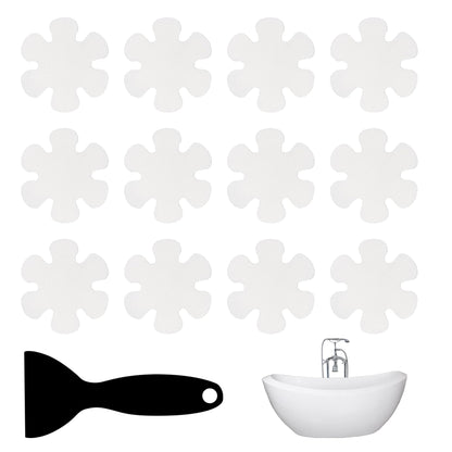 MEKEET Anti Slip Bath Stickers, White, Flower Shape, 25PCS