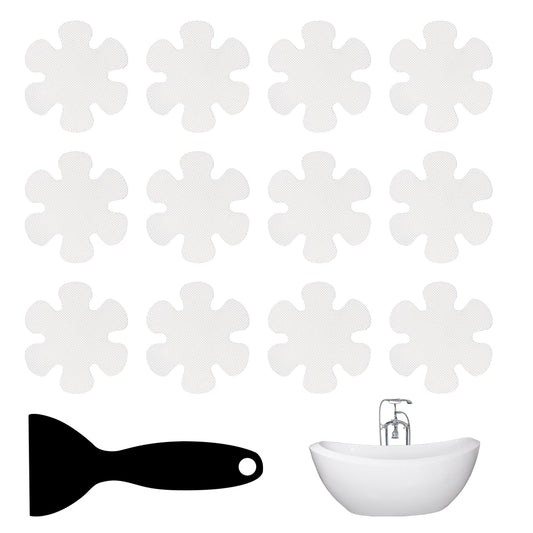 MEKEET Anti Slip Bath Stickers, White, Flower Shape, 25PCS