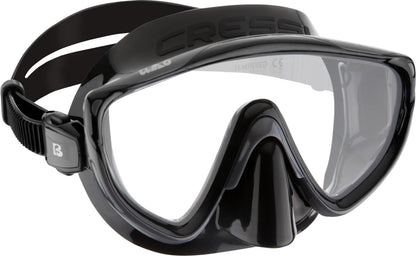 CRESSI Tino & Scilla Black/Titanium - Adult Combo Set Tino Snorkeling Mask and Snorkel Scilla, Black/Titanium, One Size