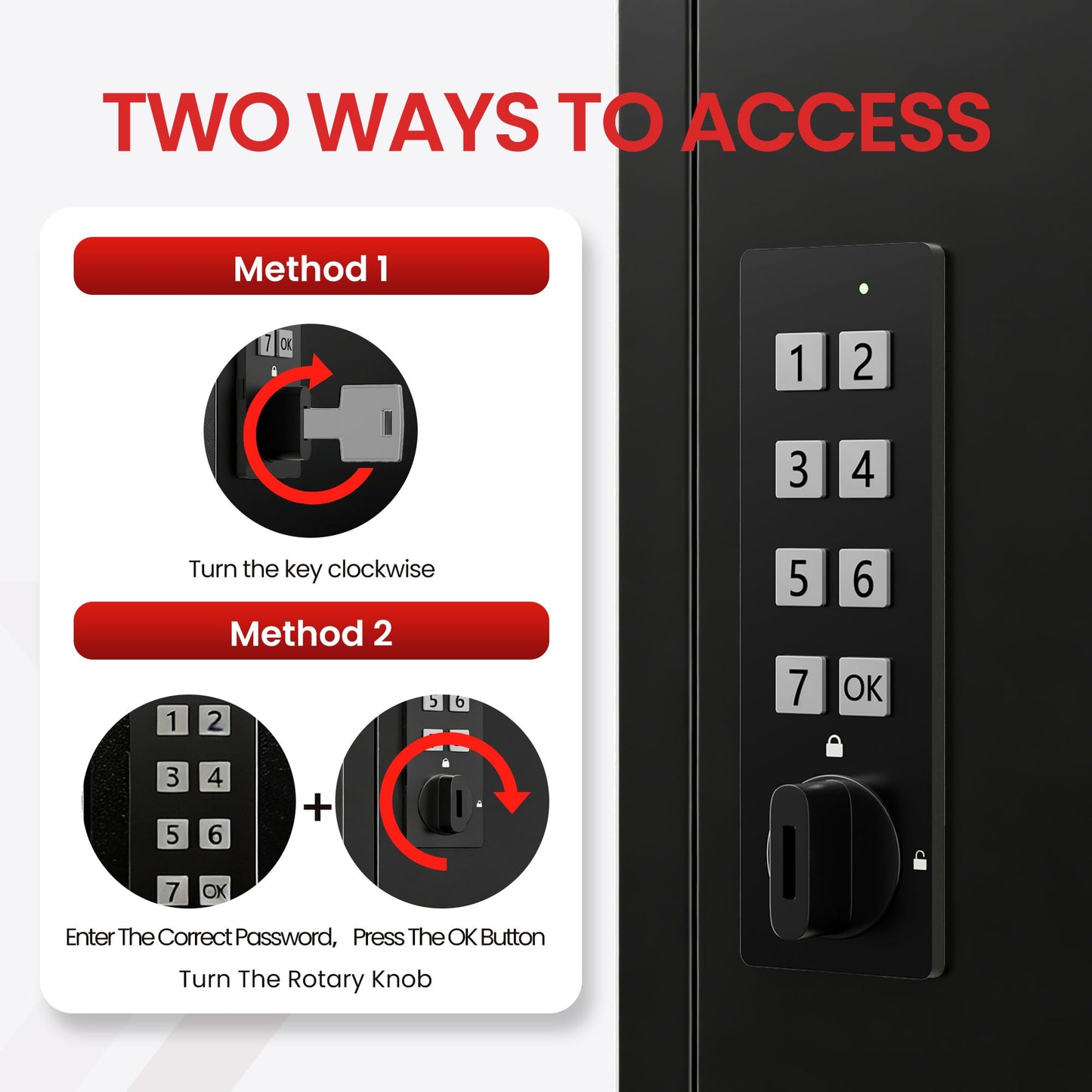 Grimtron Electronic 40 Key Safe Wall Mounted, Black Key Lock Box With Code