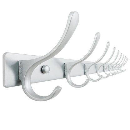 SKOLOO Wall Mounted Coat Rack - 10 Hooks, Heavy Duty, Stainless Steel, Metal Wall Hangers, Sturdy Coat Hooks for Hanging Coats, Jacket, Clothes, Hat