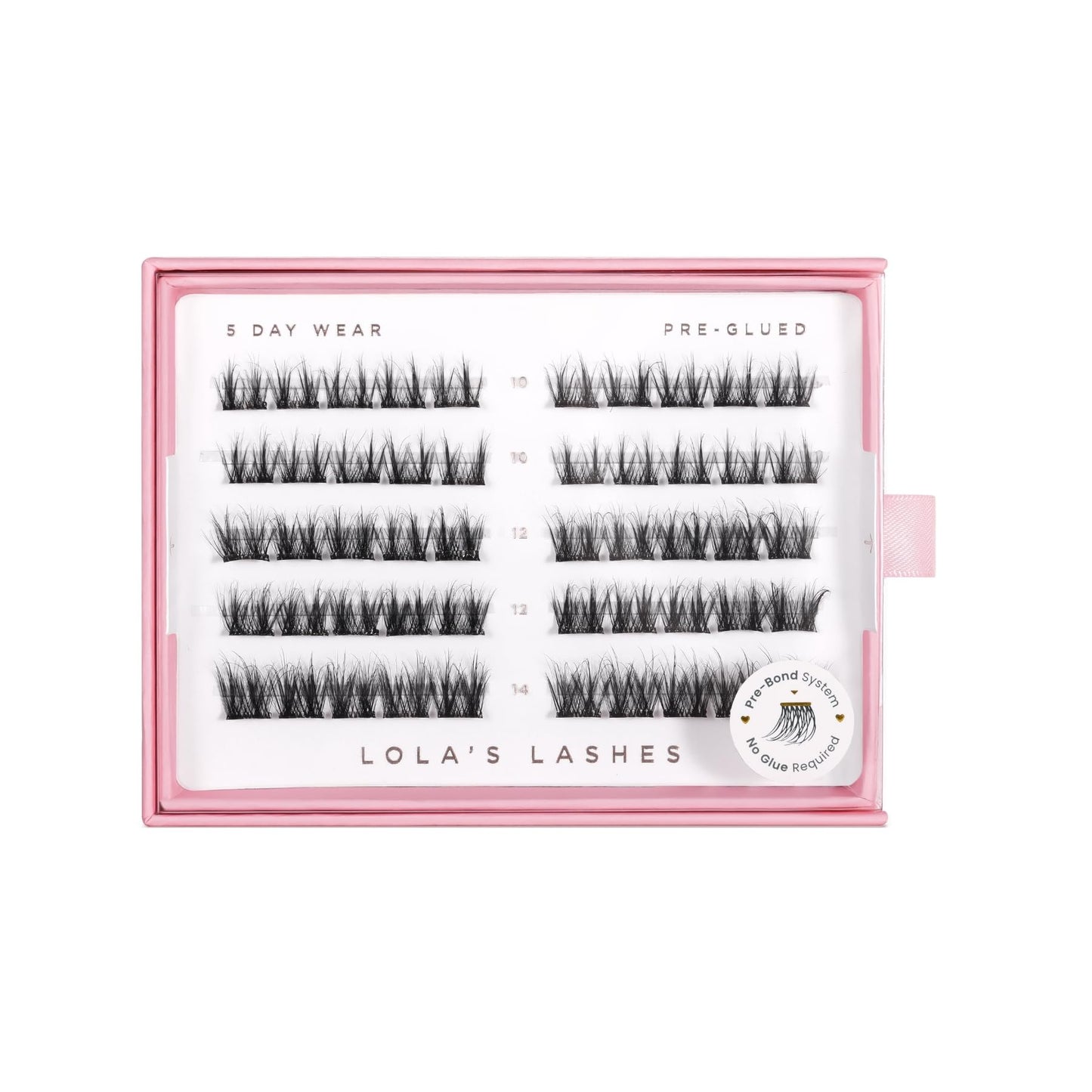 Lola's Lashes Pre-glued Eyelashes | Soft Definition 5 Row Lashes Single Pack | Pre-Glued Wispy Lashes | Easy Application | 5-10 Days Wear & Waterproof