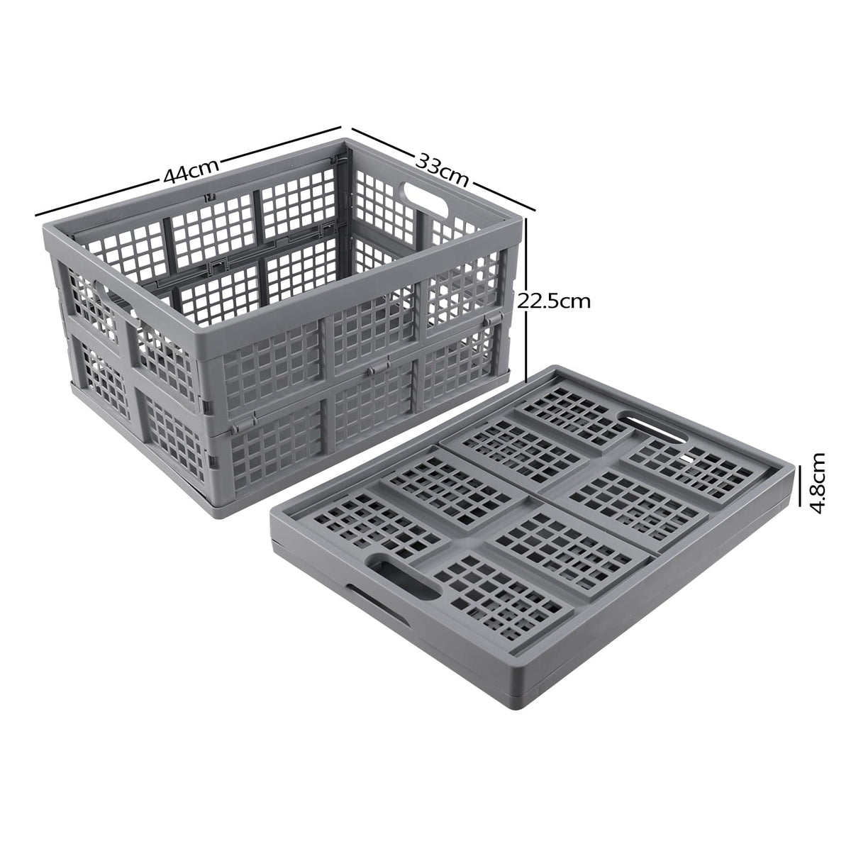 Bblina 30 Liters Collapsible Crate, Plastic Foldable Basket Crate Set of 3