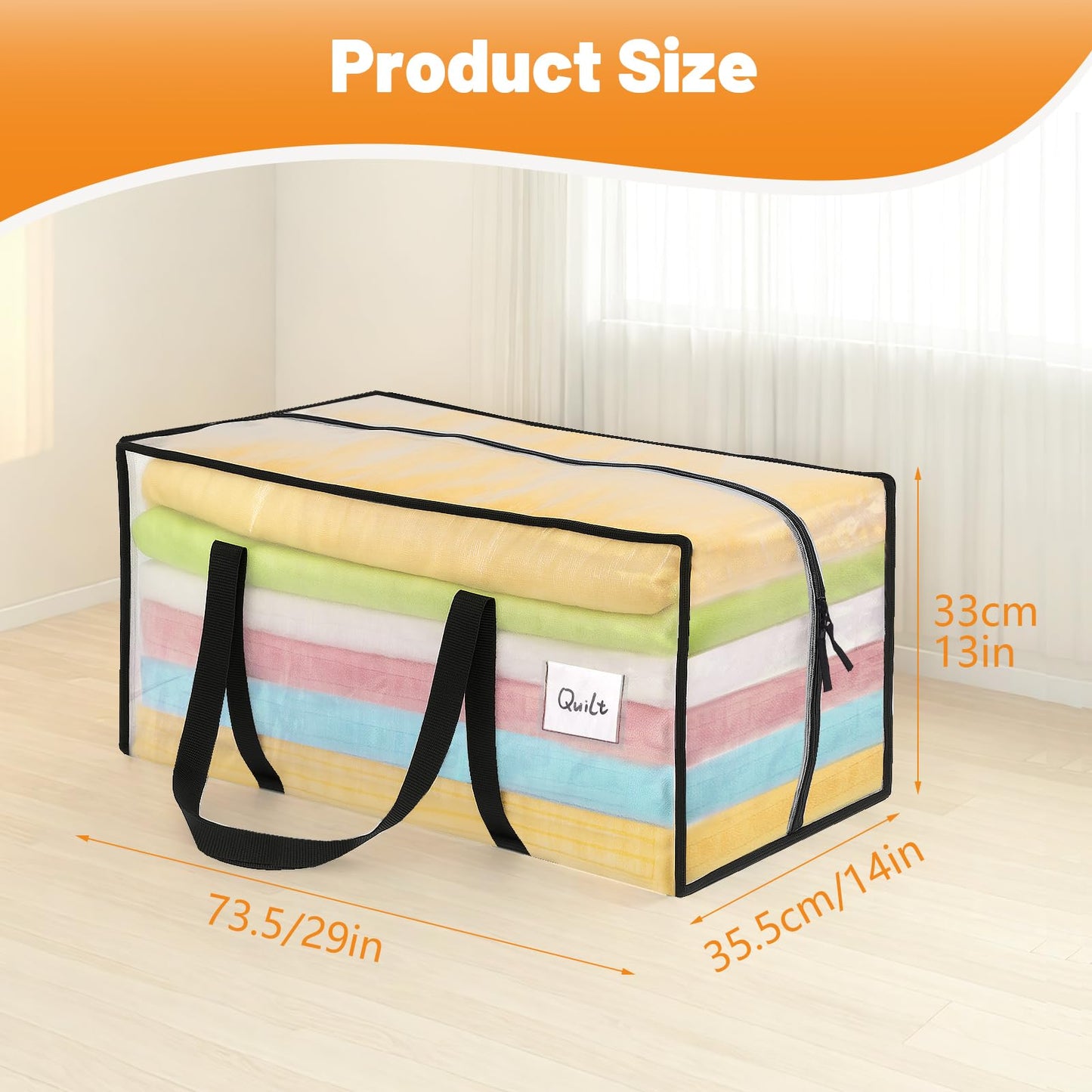 Dntorx 8 Pack 90L Moving Bags with L Zip, Clear Waterproof Storage Totes