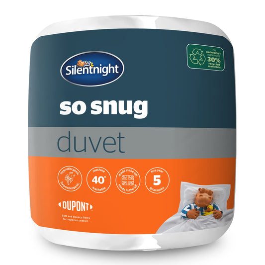 Silentnight So Snug Single Bed Duvet Quilt, 15 Tog Winter Warm Cosy Thick Duvet Hypoallergenic and Machine Washable, Single, White, 534208GE