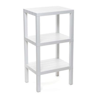 Tatay Lombok Shelf, 3 Shelves, Polypropylene, BPA Free, Wood effect, Non-Slip Bumpers, Max 10KG by Shelf, Easy Assembly, Measure 38x29x73.5 cm. White
