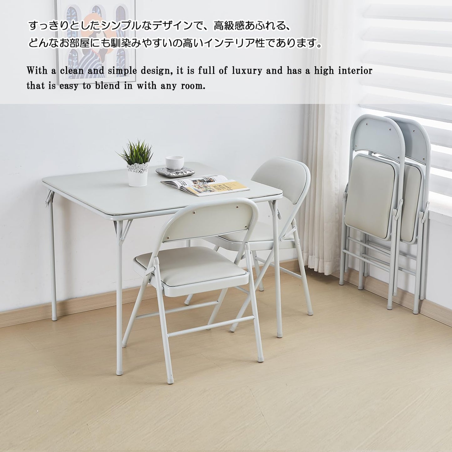 KAIHAOWIN 4-Pack Vinyl-Padded Folding Chair Metal Frame Heavy Duty Foldable Chair with Backrest&Padded Seats for Dining Meetings Wedding