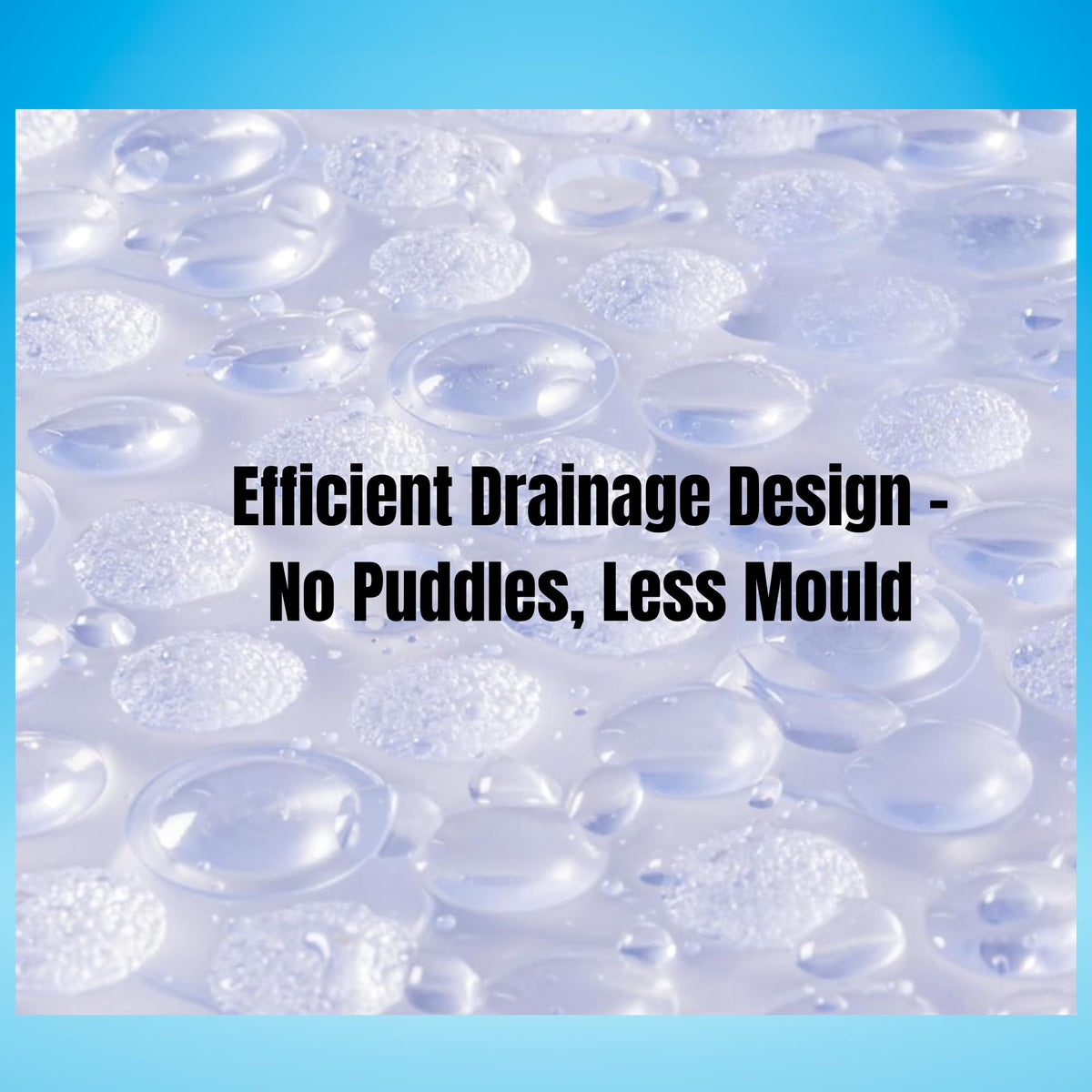 Non Slip Bath Mat 68x38.5cm with Drain Hair Catcher for Bathroom