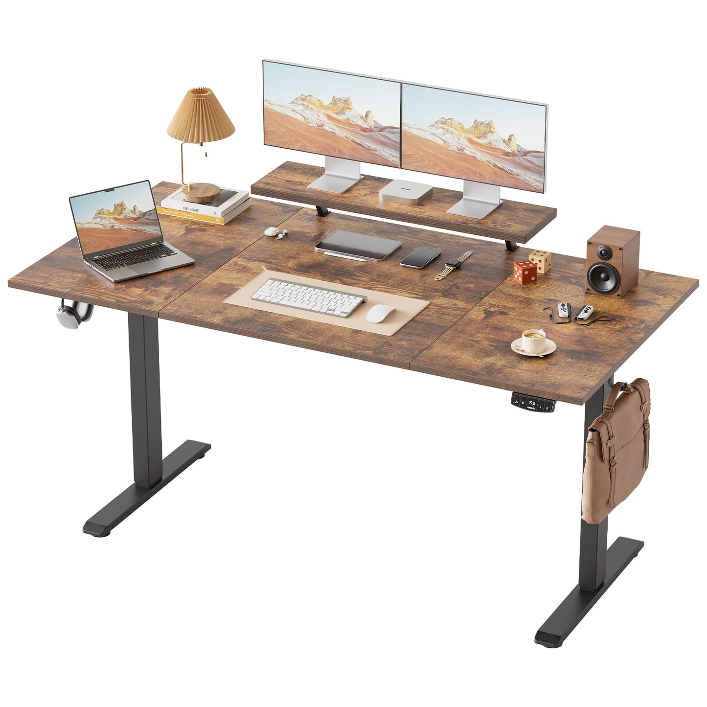 Klicelor Eletric Height Adjustable Desk, Movable Monitorstand, 160x80cm