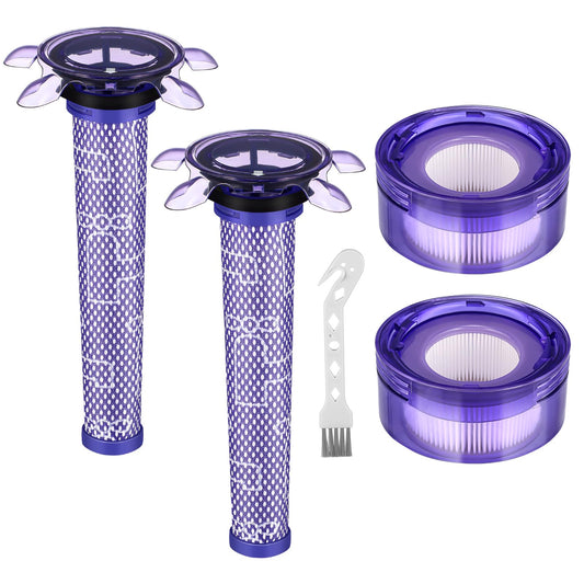 Upgraded V8 Vacuum Filter SV25 Filter Compatible with Dyson V8 New Version SV25/ for Dyson V7 New Model SV37 Cordless Vacuum, 2 Pre-Filters and 2