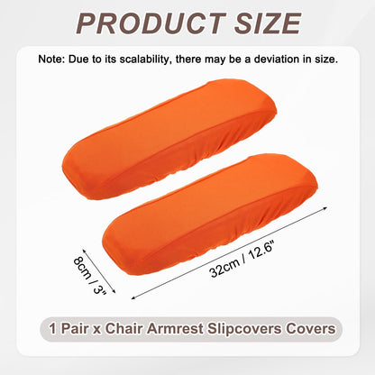 sourcing map Chair Armrest Slipcovers Covers, 32 x 8cm Polyester Removable Seat Hand Rest Protector for Office Chairs Desk ChairOrange