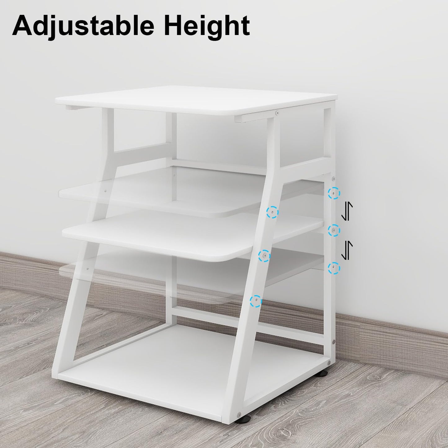 PUNCIA 60x50x75cm Printer Stand, 3 Tier Printer Table with Storage