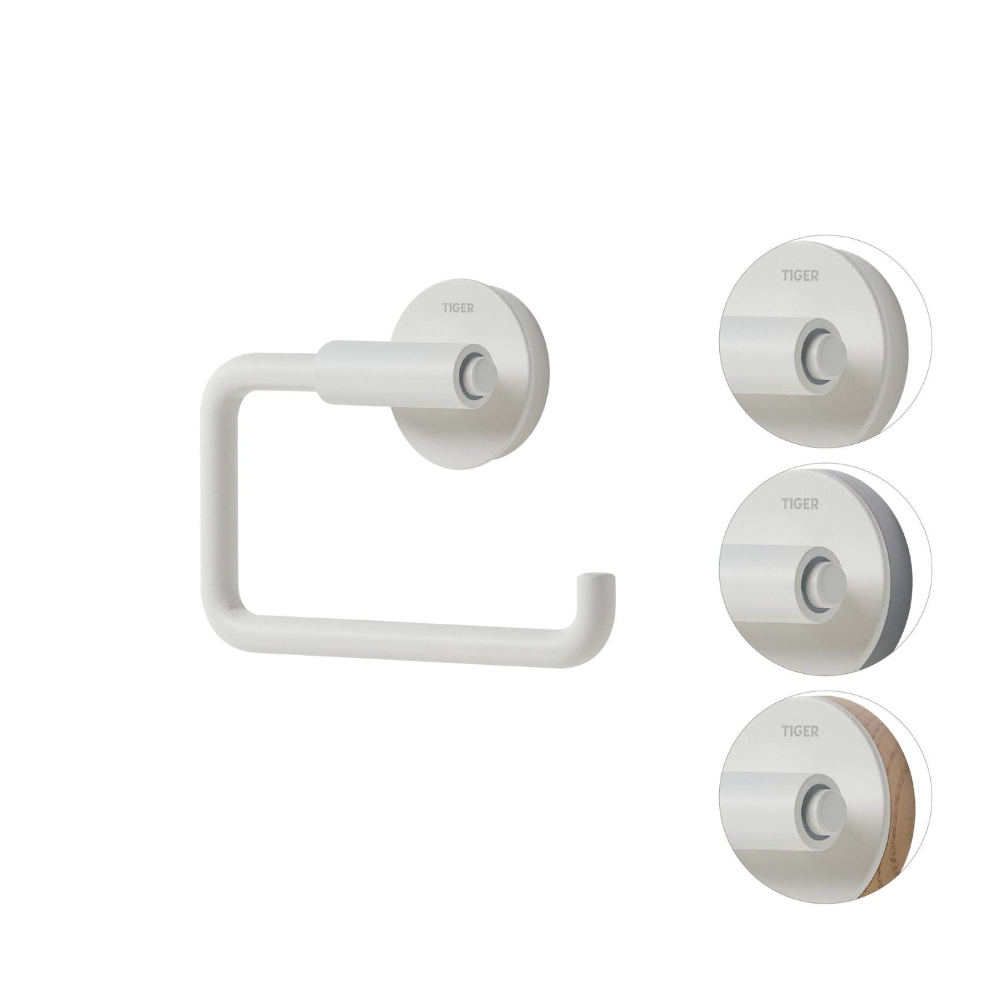 Tiger Urban Toilet accessories set - Toilet brush and holder - Toilet roll holder without cover - Towel hook - White