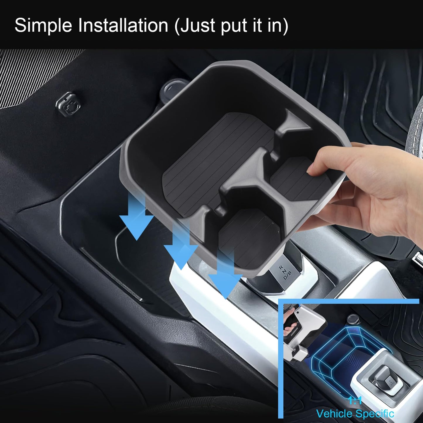 Coleya Central Armrest Storage Box Compatible with Dacia Spring Electric EV/Extreme 2025 2026, Central Console Storage Box, Car Cup Holder