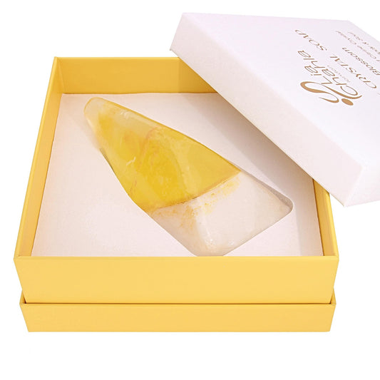 Gem Soap Gifts for Men & Women with Surprise Inside | Orange Blossom Soap Bar Infused with Genuine Crystal | Cleansing Ritual for Body & Soul (130 g,