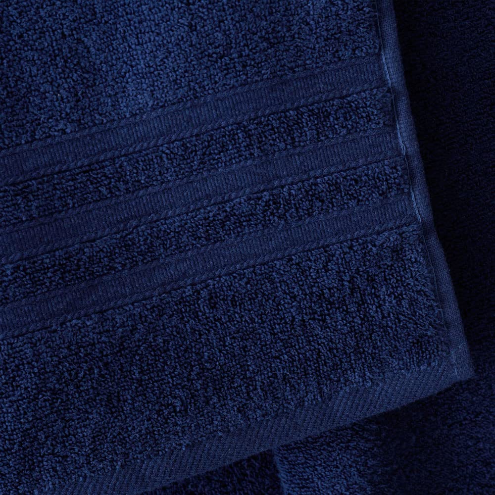Catherine Lansfield Zero Twist Cotton 30x30cm Face Cloth Pair Navy Blue
