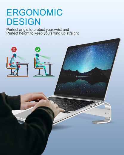 OneCut Laptop Stand, Ergonomic Laptops Riser for Desk - Computer Stands for All 10-18 inch HP, Dell, Lenovo, Microsoft, Macbook