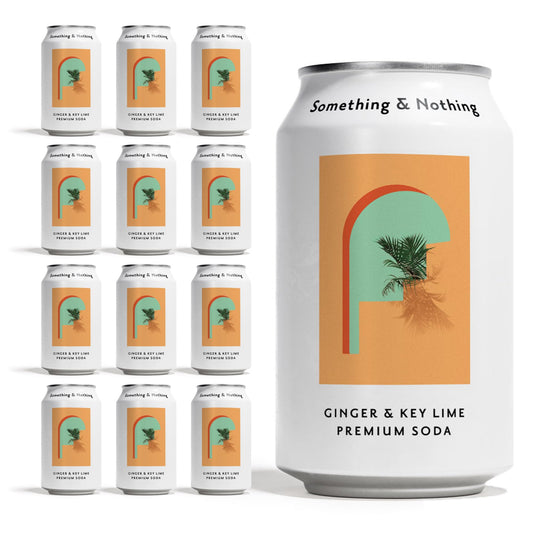 Something & Nothing Ginger & Lime Flavoured Sparkling Water, 12 x 330 ml Cans | Lightly Carbonated Fizzy Soda Waters with Added Grape & Lemon Juice |
