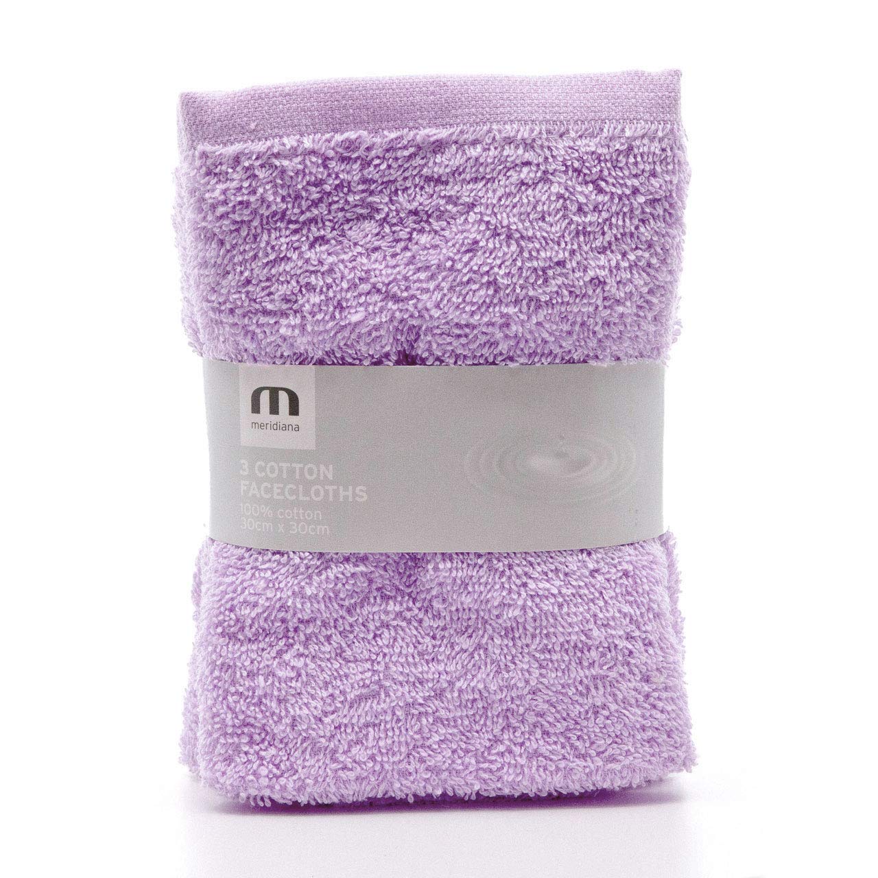 Meridiana Super Soft 100% Cotton Family Washcloths, Lavender, 3 Pack