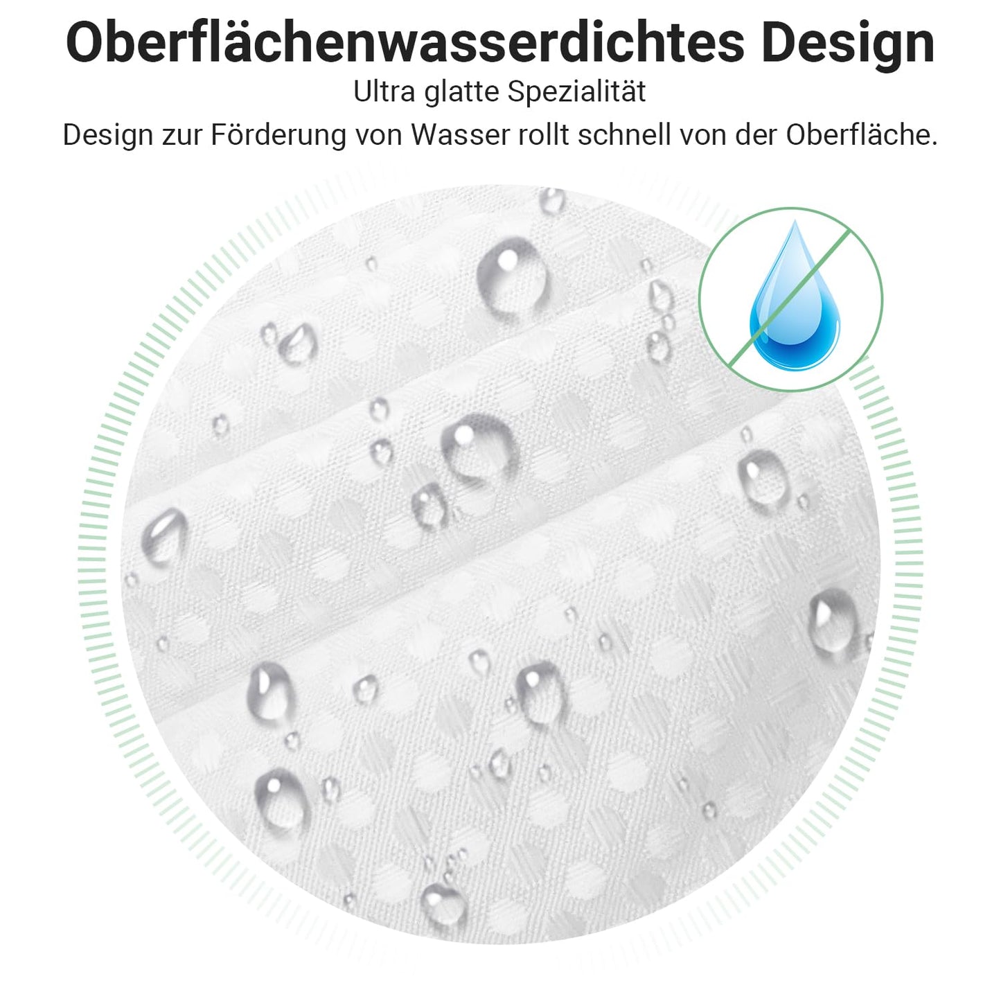 Lerores Shower Curtain, 180 x 200 cm, Waffle White, Weighted Hem, Anti-Mould Textile, Water-Repellent