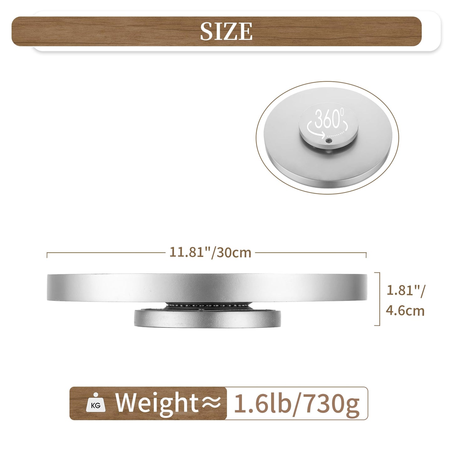 Hanobe Lazy Susan Bathroom Tray: Decorative Round Table Centerpieces 12 inch Turntable Organizer for Countertop Dining Room Kitchen Pantry Champagne