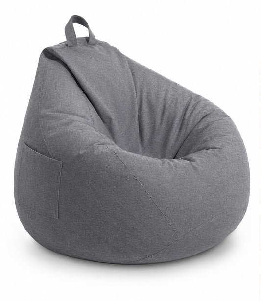 Highdi Large Bean Bag Without Fillings - Cotton Linen Durable & Comfortable, Grey Storage Bean Bag Chair for Living Room/Bedroom/Gaming Room