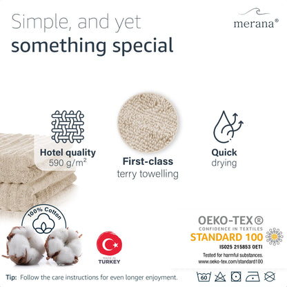 Merana OSLO towel set | quick-drying, soft & lint-free | terry luxury quality | 100% cotton terrycloth | OEKO-TEX | 590 GSM