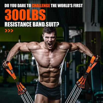 HPYGN Heavy Resistance Bands 300lbs, Weight for Exercise with Handles, Door Anchor, Carry Bag, Workout Men, Physical Therapy, Muscle Training,