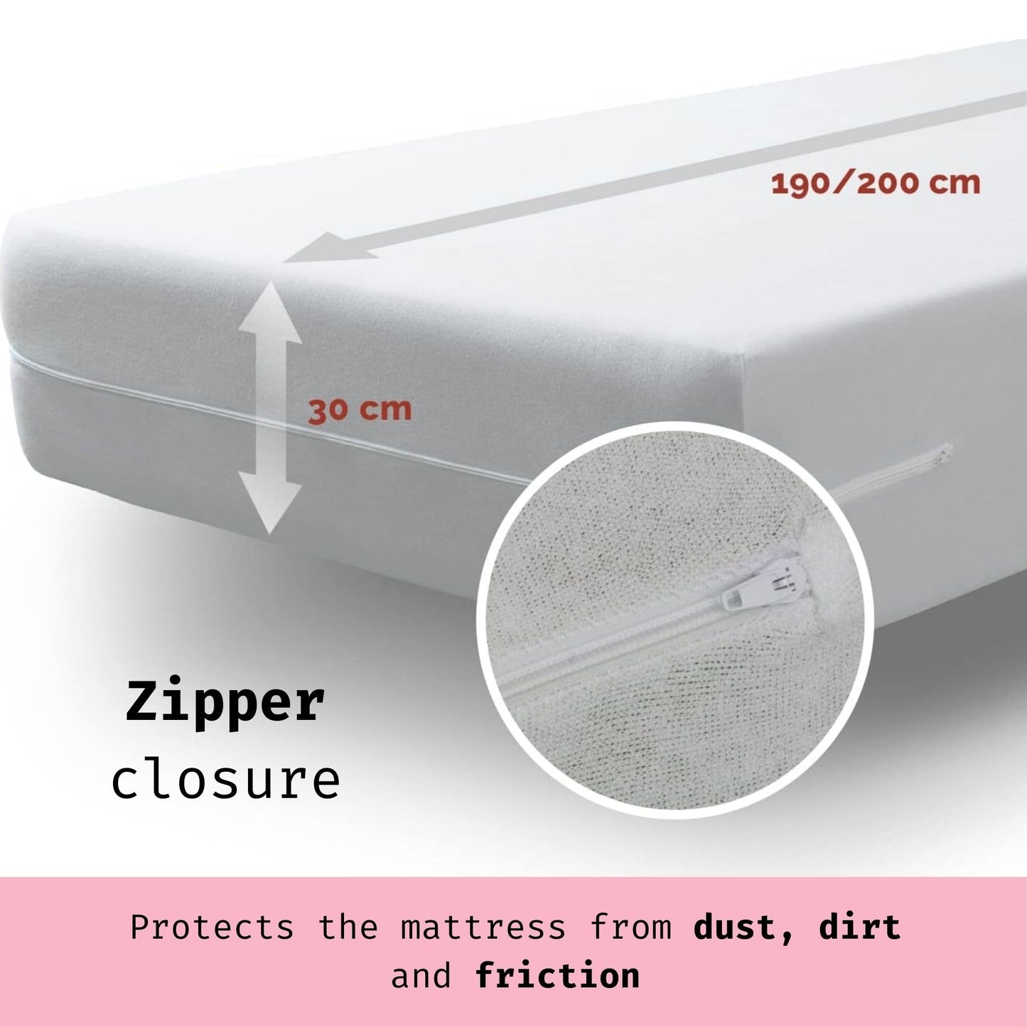 Tural Mattress Encasement 60x120cm Cot Size Silk Touch Zipped